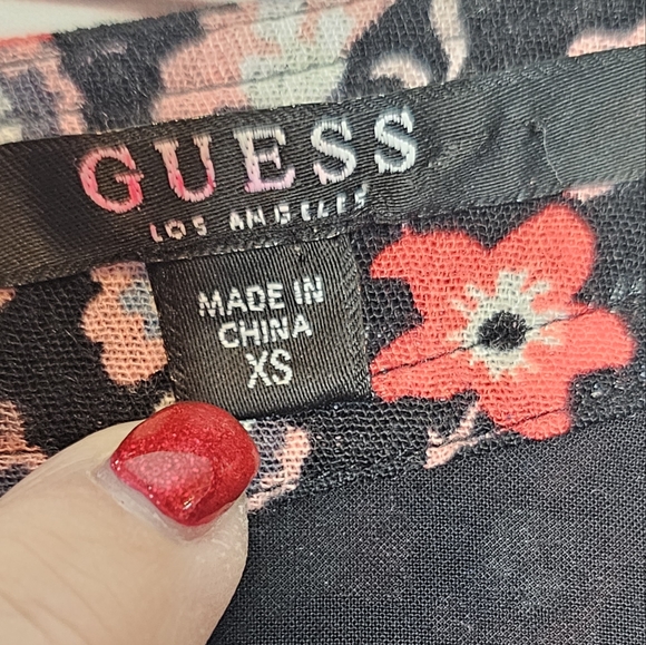 Guess Floral V-Neck Tie Waist Romper - Picture 7 of 11